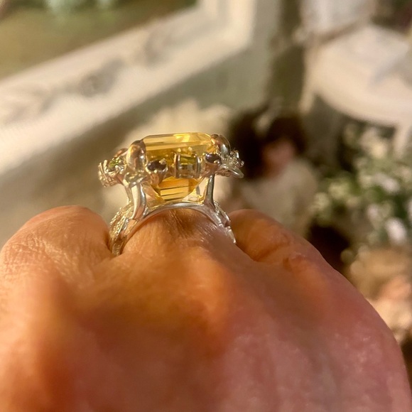 Citrine and gemstone ring - Picture 5 of 16